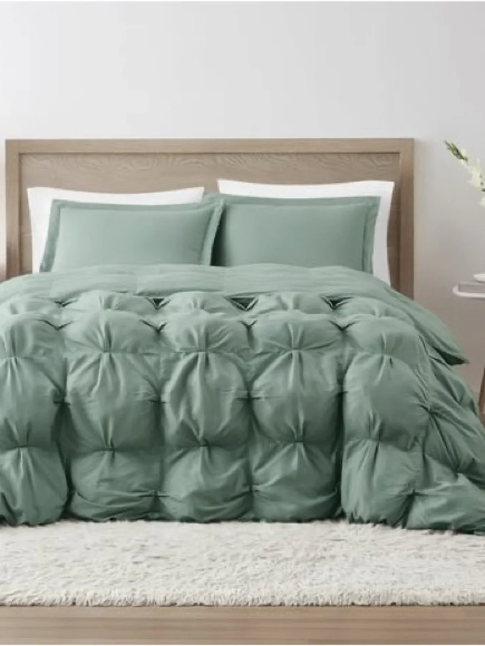 Truly Soft Oversized Puffer 3 Piece Comforter Set - Green - Oversized Full/Queen